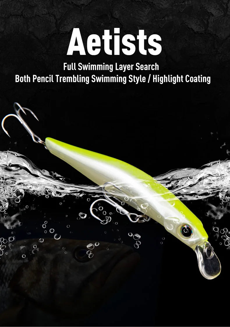 Artist FR Silence Sinking Minnow Fishing Lures 80mm 105mm Jerkbaits Good Action Wobblers High Quality Hard Baits Sea Bass
