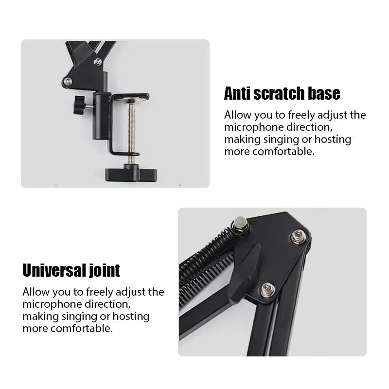 Adjustable Microphone Stand Desktop Boom Holder Professional Flexible Scissor Arm for Podcast/Streaming/Youtube
