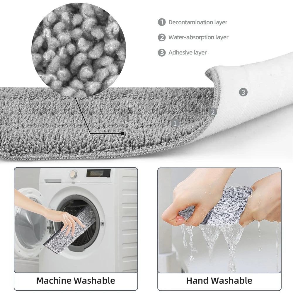 Plattmopp med Hink – Handsfree Golvmopp med Tvättbara Mikrofiberdukar