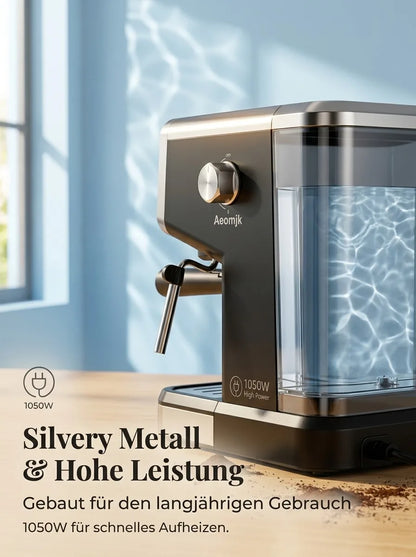 Semi-Automatic Coffee Maker Espresso Machine with Built-In Milk Frother One-Touch Americano Function, Adjustable Temperature, Cappuccino H13 Espresso Coffee Machine 20 Bar Semi-Automatic Italian Espresso Coffee Maker with Mil