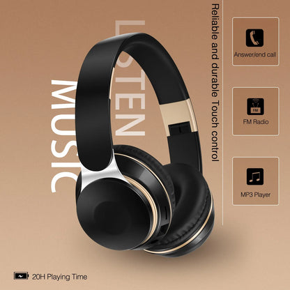 2026 Wireless Bluetooth Headphones Stereo Headband Headset with SD Card Support And Mic for iPhone Samsung Tablet
