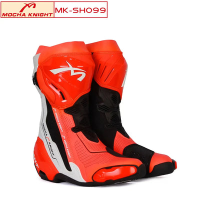 Racingstövlar MK099 i läder – proffsstövlar för bana och offroad, unisex 35–46
