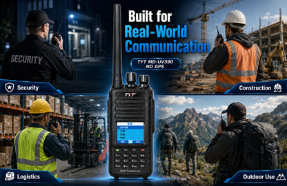 TYT MD-UV390 Dual Band DMR Two Way Radio VHF UHF Digital Analog Handheld Walkie Talkie GPS IP67 3000 Channels