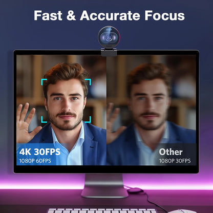 4K Webcam EMEET S600 SmartCam With Tripod USB Camera for Computer/Laptop Autofocus Sony Sensor 60FPS@1080P Streaming Web Camera
