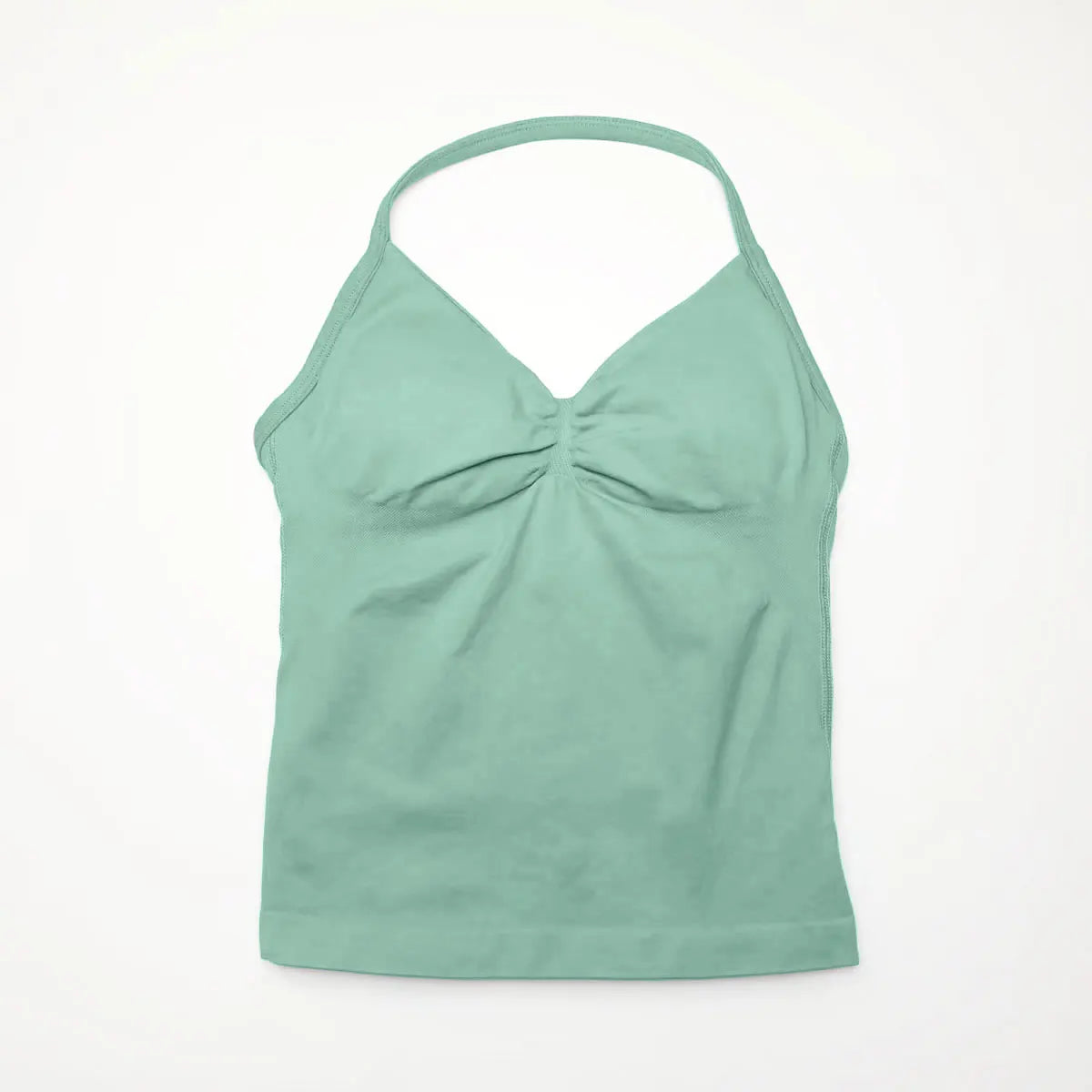 NCLAGEN Seamless Longline Strappy Top Sports Yoga Vest Women Fitness Tank Top Gym Beautiful Open Back Bra Running Workout Halter