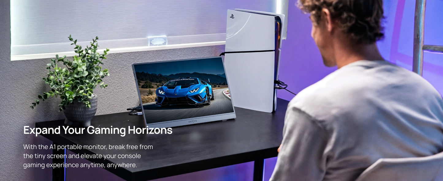 [GREY}ARZOPA 15.6/16.1inch 144/60HZ Mini Second Gaming Display Portable Monitor External Screen for MAC/Laptop/PC/Xbox/PS/Switch
