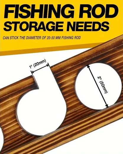 1pair Fishing Rod Holders Up to 6 Rods Fishing Pole Rod Racks Wall or Ceiling Mounted Fishing Pole Rod Holder for Garage Storage