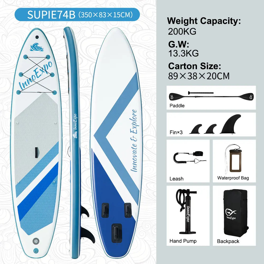 Uppblåsbar SUP-bräda från InnoExpo med halkfri yta – 320–350 cm