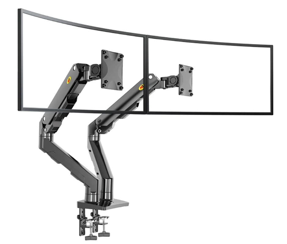 NB G55 Mechanical Spring Arm 27-34 Inch Dual Arc Screen Desktop Monitor Holder 5-16kgs Ultra Wide Monitor Mount with USB Port