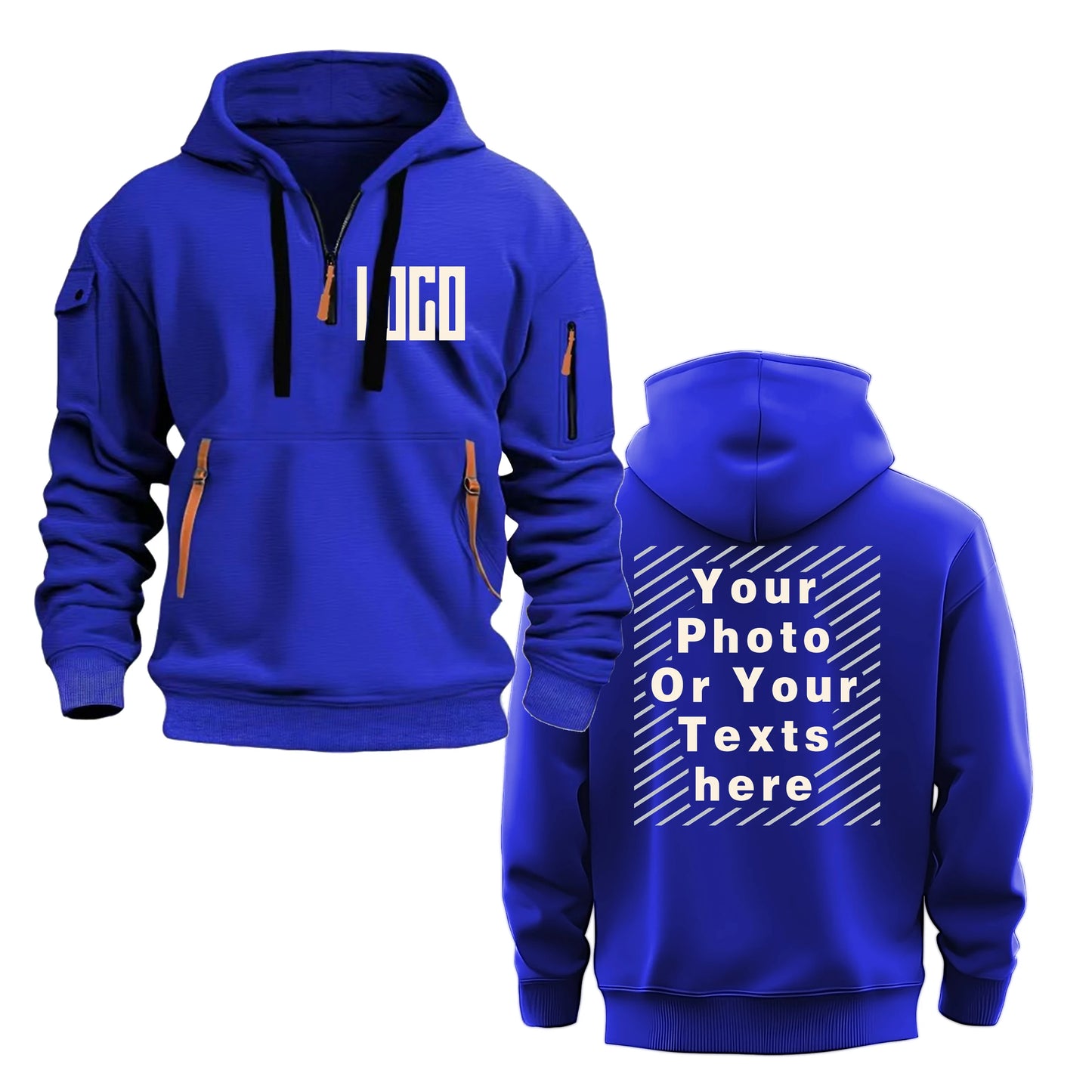 Unisex Hoodie med Eget Tryck – Lös Passform, Flera Fickor | S–XXXL