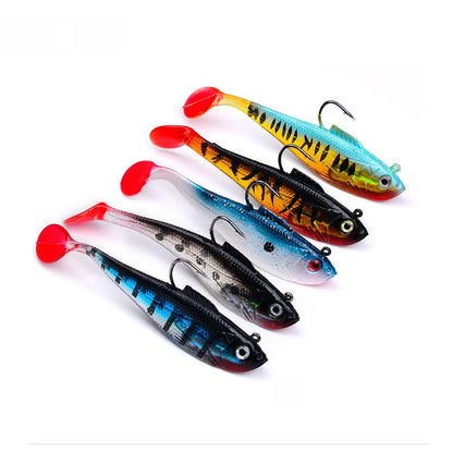 Artificial Soft Bait With Jig Head 4g 10g 25g Jigging Soft Lure Rubber T Tail Fishing Lures Swim Bait For Bass Pike Bass Tackle