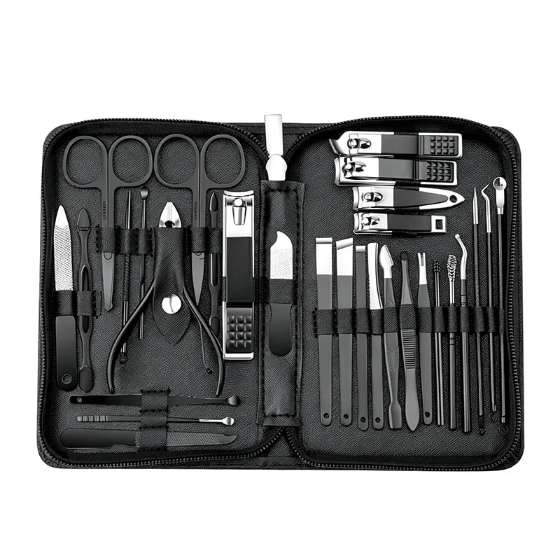 30PCS Manicure Set Pedicure Kit Professional Nail Clipper Set Stainless Steel Manicure Kit Nail Kit with Storage Box for Family