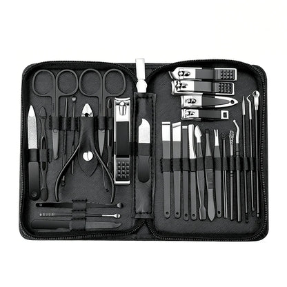 30PCS Manicure Set Pedicure Kit Professional Nail Clipper Set Stainless Steel Manicure Kit Nail Kit with Storage Box for Family