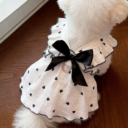 Cat Summer Dress Anti Shedding Thin Pet Clothes Leash D Ring Breathable Kitten Small Dog Puppy Cute Ragdoll Style Princess Skirt