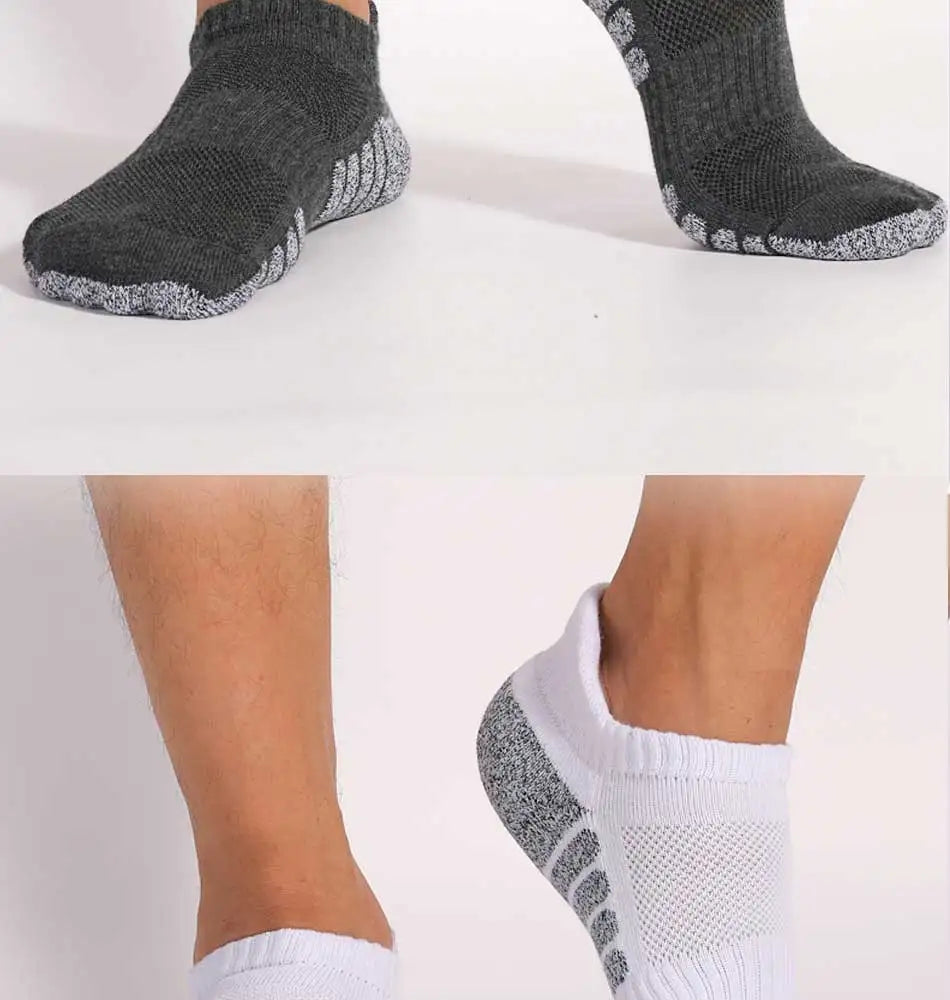 6pairs thickened towel bottom running socks mesh boat socks non-slip breathable sports socks Low cut Men's socks Women's socks