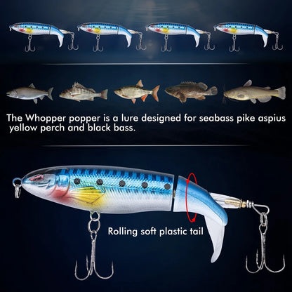 Goture Whopper Popper 10cm/11cm/14cm Topwater FIshing Lure Blowups Pike Baits Rotating Tail Fishing Tackle Crankbait Wobblers