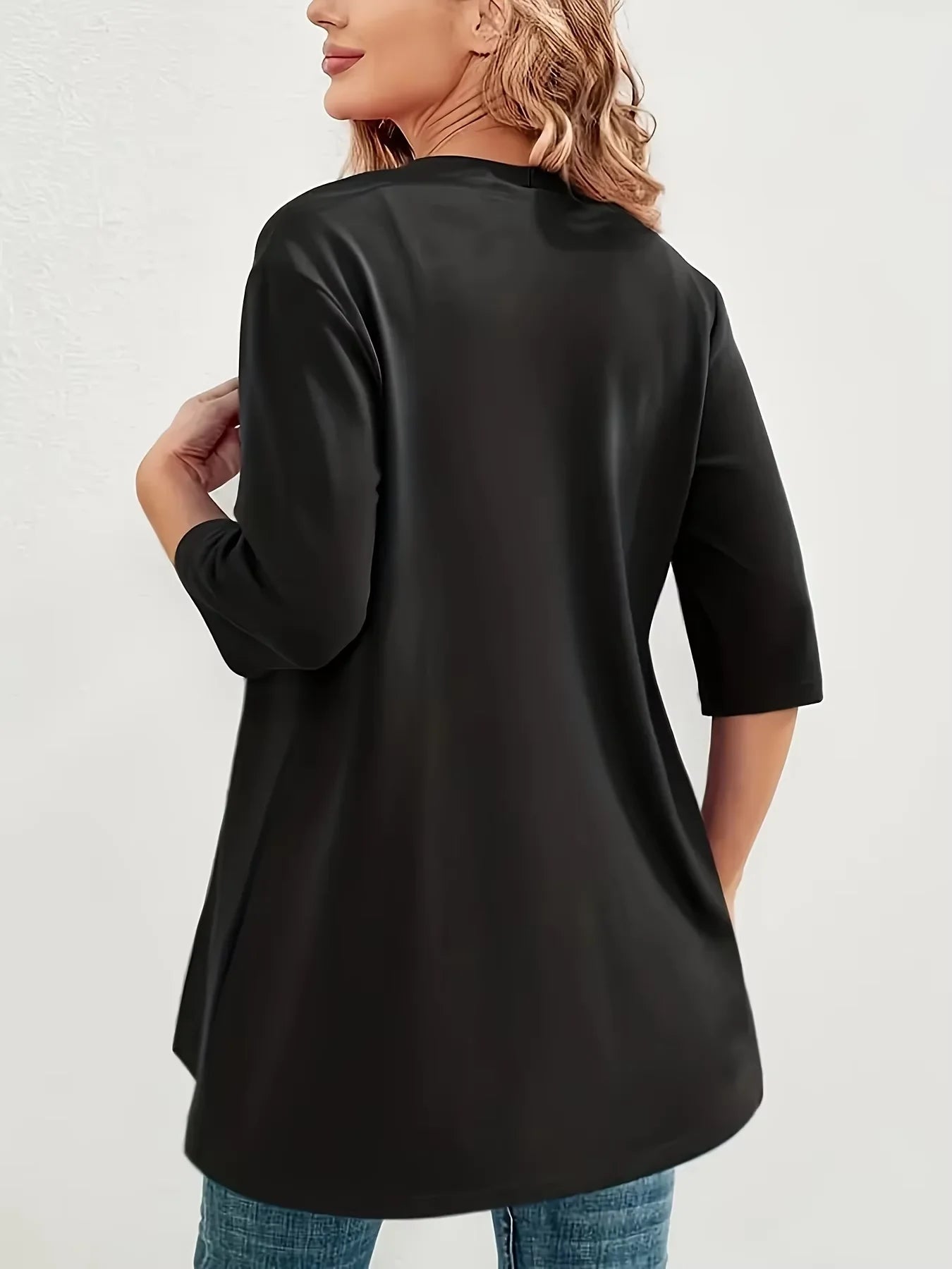 Elegant plus Size Women's Cardigan Half Sleeve Medium to Long Light Elastic Autumn Winter Fashion for Europe And America