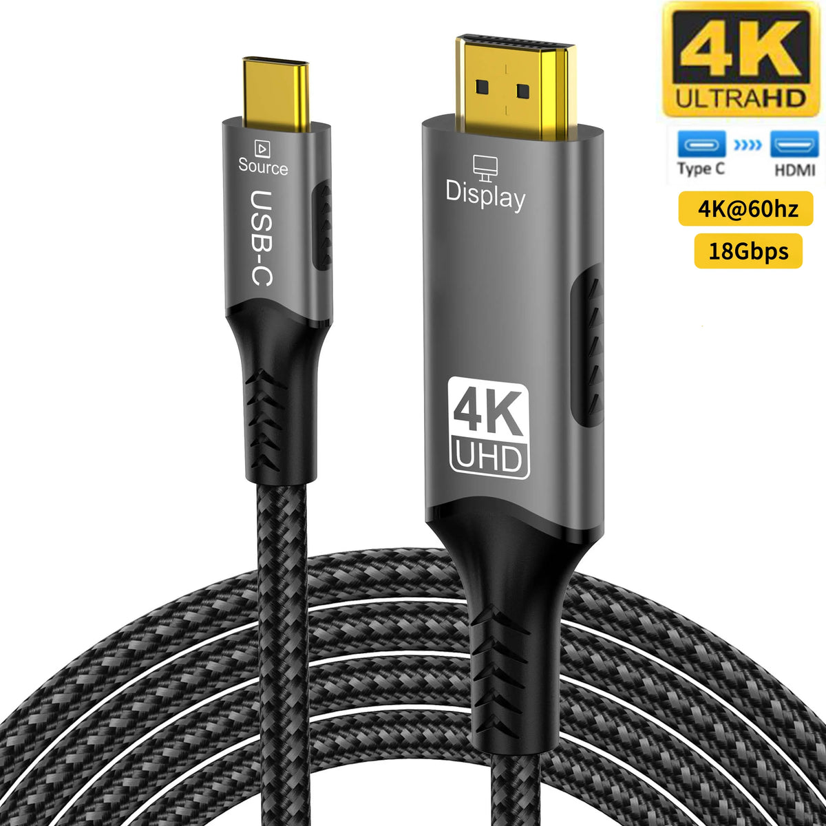 USB-C till HDMI-kabel 4K/8K med DP Alt Mode – 1–3 m