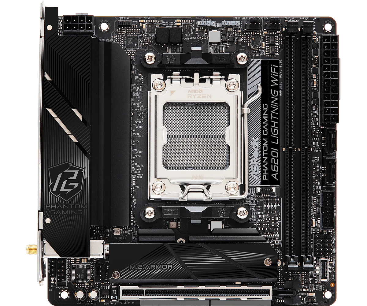 AM5 DDR5 Mini-ITX Motherboard ASROCK A620I LIGHTNING WIFI CPU Ryzen 7 7800X3D 9 7950X 9 7900X 7 7700X 5 8600G 5 9600X M.2 SATA 3