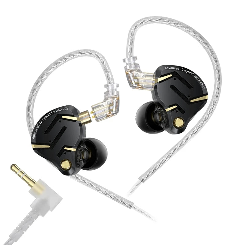 KZ ZS12 Pro 2 in-ear-hörlurar med hybridteknik och löstagbar kabel
