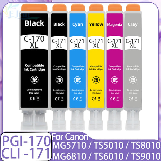 PGI-170 / CLI-171 XL Bleckpatron Kompatibel för Canon PIXMA