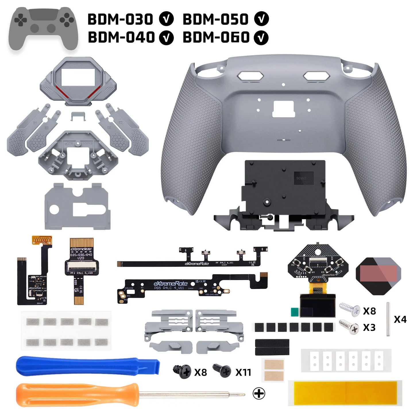 eXtremeRate SPARK Remap Kit för PS5 BDM-030/040/050/060 – 4 Bakre Knappar OLED Trigger Stop 8 Profiler, 6 Färger