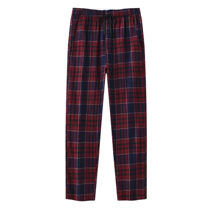 Men's 3Pcs Pajama Sleeping Pants Cotton Plaid Pjs, Long Plaid Print Sleepwear Pajama Pants with Elastic Waist Homewear