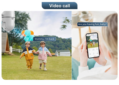 8MP Wifi Wireless Security Surveillance PTZ Camera 2 Lens 8X Zoom Camera 5MP Tracking Two-way Audio Night Color Pet Baby Monitor
