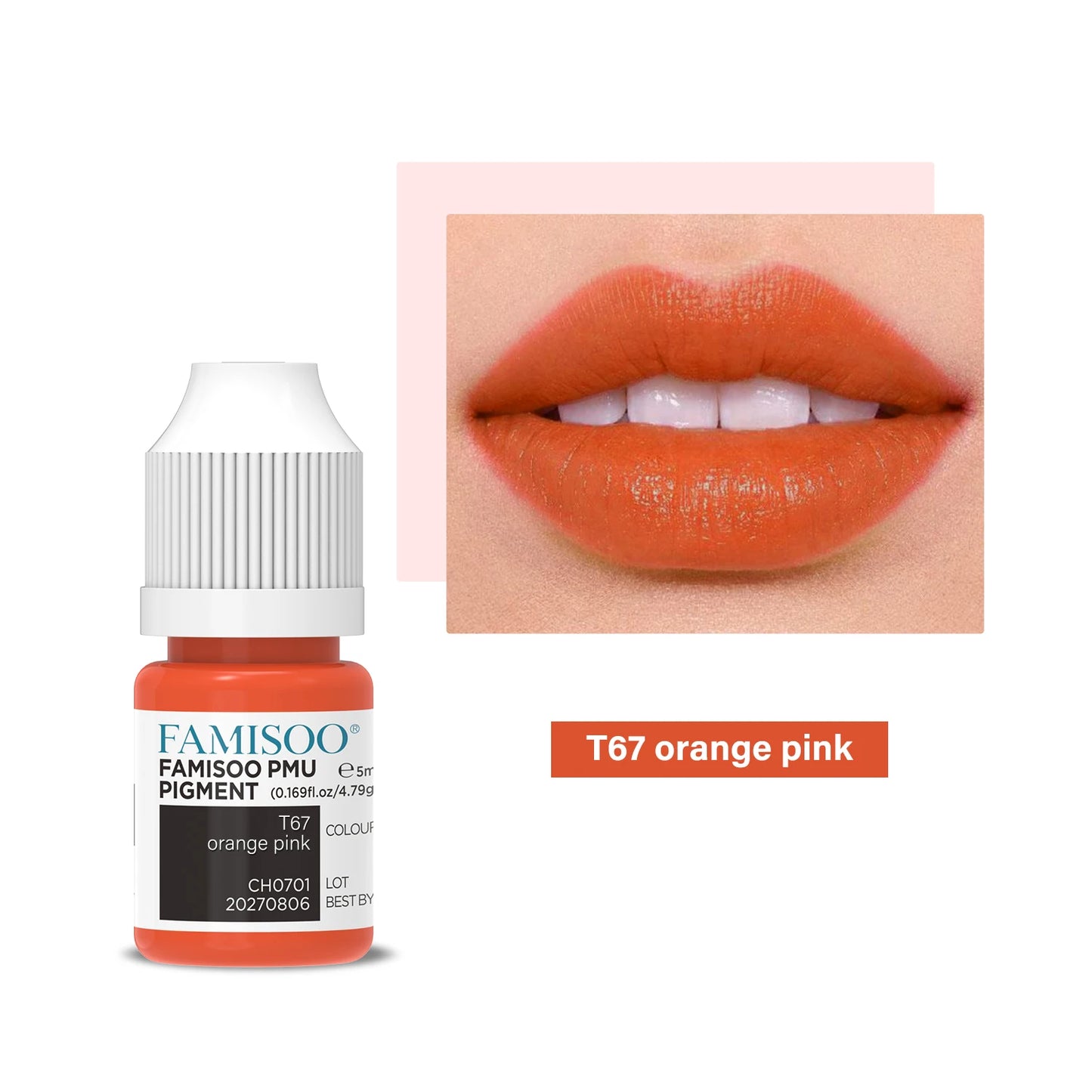 FAMISOO 5ML Permanent Makeup Pigment Tattoo Lips Tattoo Inks Eyebrows Eyeliners Pigments Microblading Pigment Tattoo Pigments