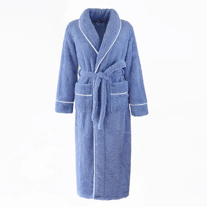 Female Autumn and Winter Warm Long Flannel Thick Couple Bath Bathrobes Men Women Pajamas Shower Robe Bath Towels For Adults