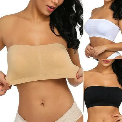 Mesh Breathable Tube Top Seamless Underwear Strapless Stretch Breathable Solid Pattern Hollow Back Bras Casual Summer Intimates