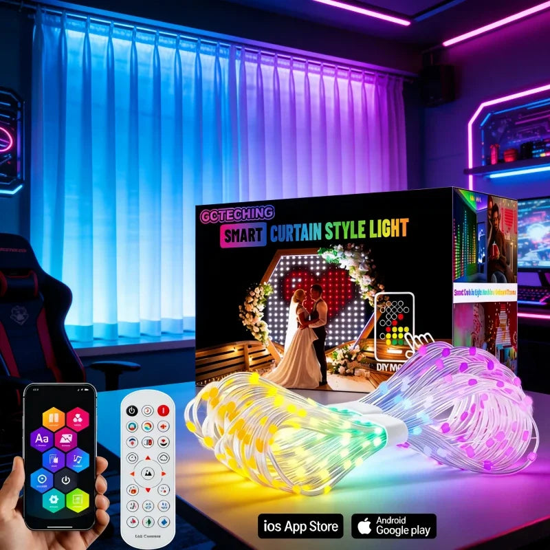 DIY LED-ljusgardin med appstyrning