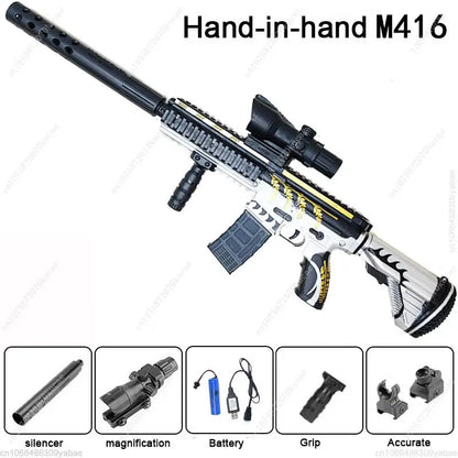 M416 elektrisk vattenpistol för utomhuslek, röd eller silver