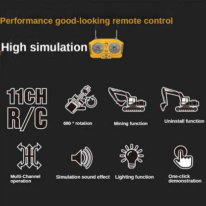 Oike 4WD Radiostyrd Grävmaskin Dumpare Bulldozer RC-bil