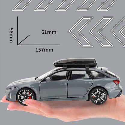 Audi RS6 Diecast Modellbil 1:32 – Ljud & Ljus 7 Dörrar öppnas Zinklegering CE Svart Grå Samlarmodell 2026