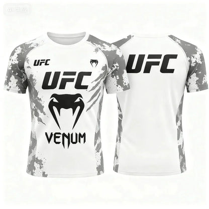 Men's T-shirt Fashion Quick Drying Casual Breathable O-neck Short Sleeve Tops Hot Summer Selling UFC Boxing Fighting Competition
