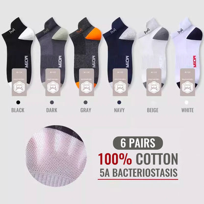 MiiOW Herr Ankelstrumpor 100% Bomull – 6- eller 12-pack, Deodorant, Antibakteriell, Hälskydd
