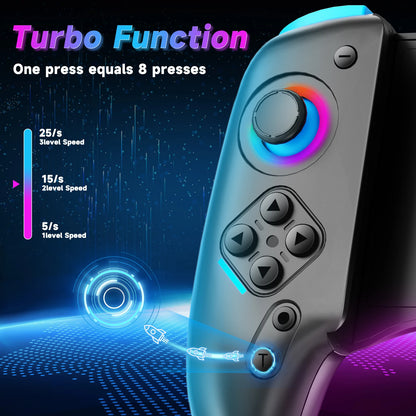 Gamepad For Nintendo Switch 2 Controller RGB 9-Axis Gyro Joypad W/ Dual Shock Turbo/Marco Programable Function Game Pad Joystick