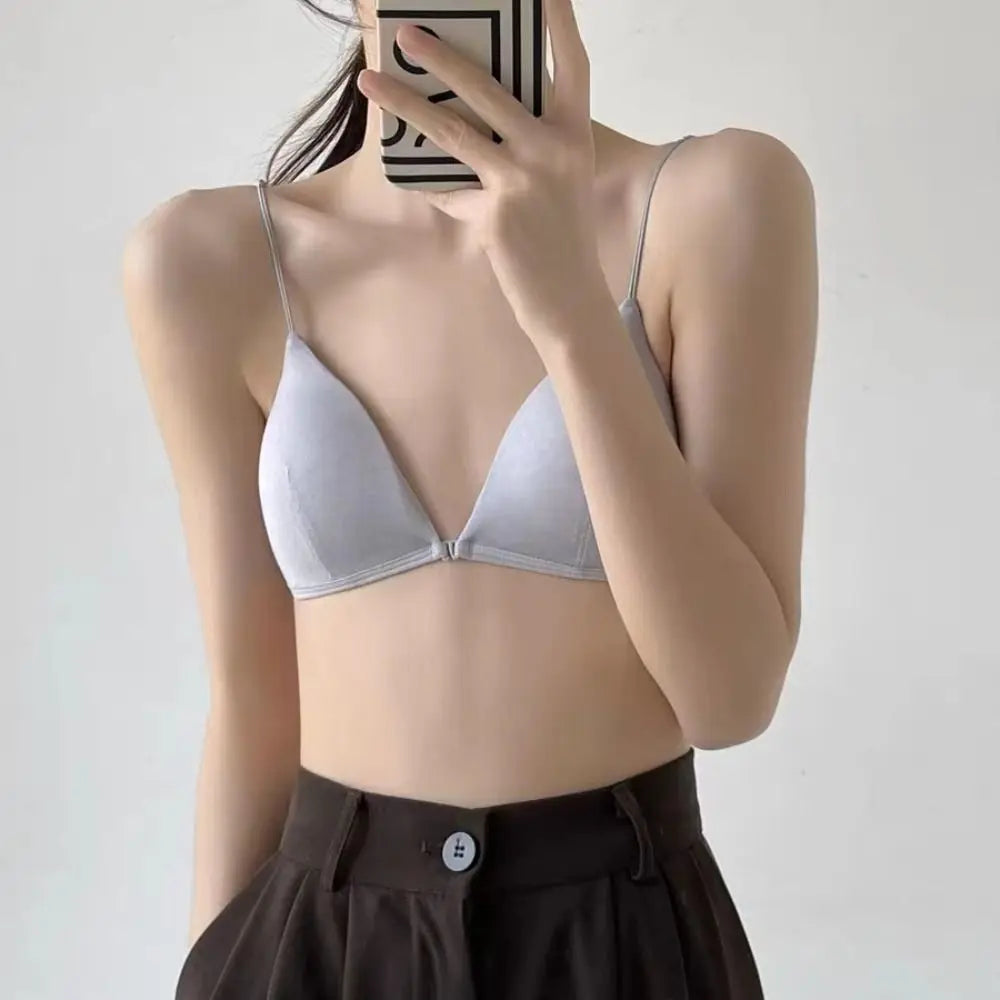 Dam Triangel-BH Franskinspirerad – Push-up Trådlös Tunna Band Enfargad, 5 Färger S–XL