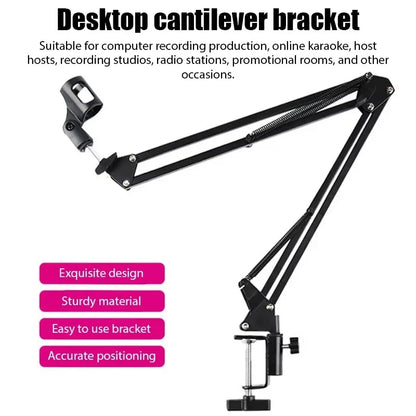 Adjustable Microphone Stand Desktop Boom Holder Professional Flexible Scissor Arm for Podcast/Streaming/Youtube