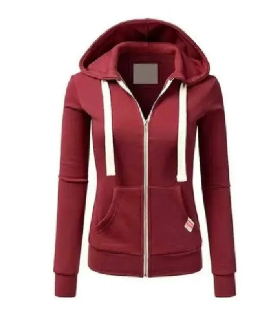 Autumn and Winter Hooded Sweatshirt for Women's Casual Streetwear, Zipper Sports Shirt, Long Sleeved Jacket, Hoodie Top, Hooded