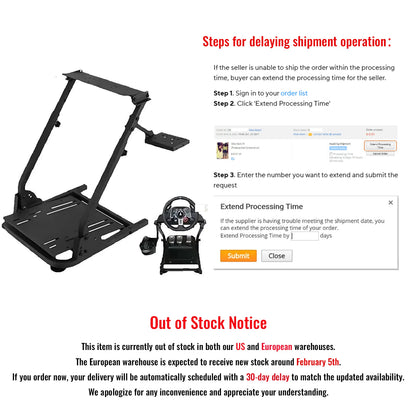 Racing Simulator Self-Career Steering Wheel Stand with Optional Shifter Mount for Xbox PS PlayStation for Logitech G27 G29 Gaming Wheel Stand Wheel Pedals