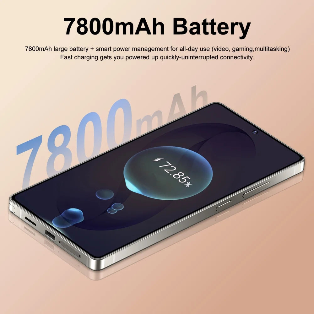 Smartphone S26 Ultra Original Android 15 Face Recognition Mobile Phones 5G Dual Card 7800mAh 7.3 inch Global Version Cellphones