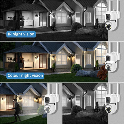8MP Wifi Wireless Security Surveillance PTZ Camera 2 Lens 8X Zoom Camera 5MP Tracking Two-way Audio Night Color Pet Baby Monitor