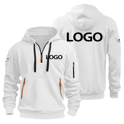 Hoodie med Dragkedja och Armfickor – Eget Tryck eller Logotyp | Herr S–XXXL