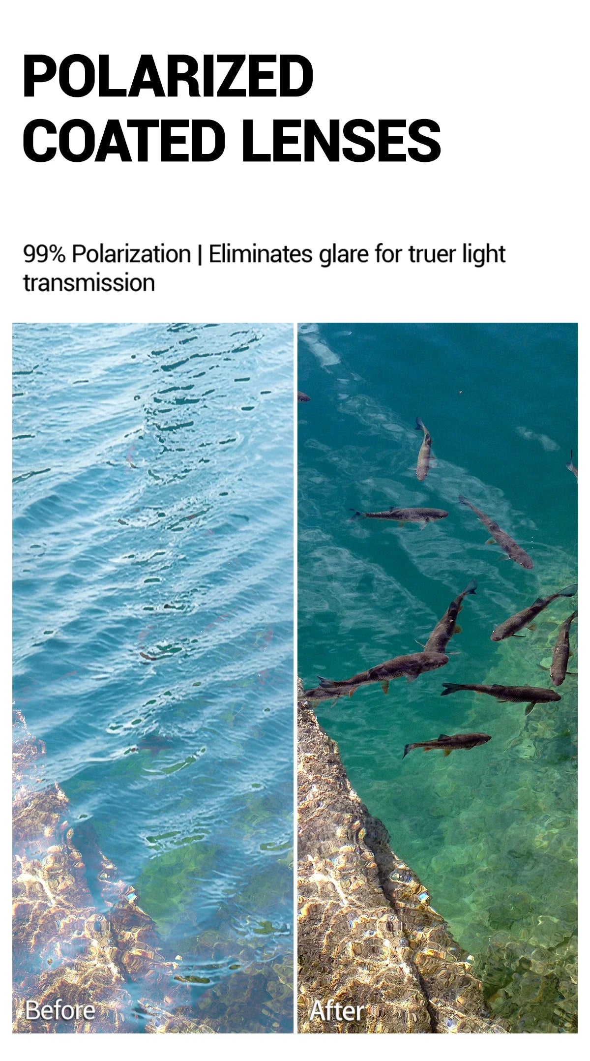 Polariserade Solglasögon UV400 – Anti-bländning för Friluftsliv, Fiske & Cykling