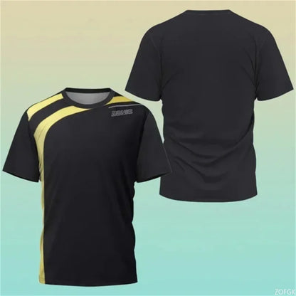 New Hot 3D Printing Boutique Table Tennis Shirt Training T-shirt Sweat Absorption Comfortable Top Badminton Sport Round Neck O N