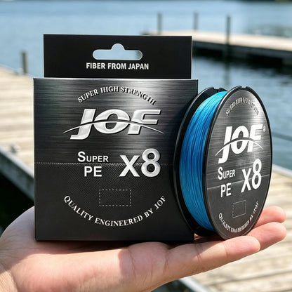 JOF X8 Strong 300M 500M 100M 8 Strand Weaves PE Braided Fishing Line Multifilament 8 Braid Wire 12LB 20LB 40LB 60LB 80LB 100LB