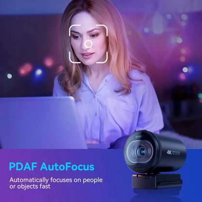 EMEET S600 Webbkamera 4K/60fps med Sony Sensor, Dubbla Mikrofoner & Integritetsskydd – TikTok & YouTube