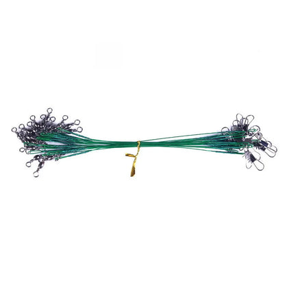 Anti Bite Steel Fishing Line Steel Wire Leader With Swivel Fishing Accessory Lead Core Leash Fishing Wire 15cm 20cm 25cm 30cm